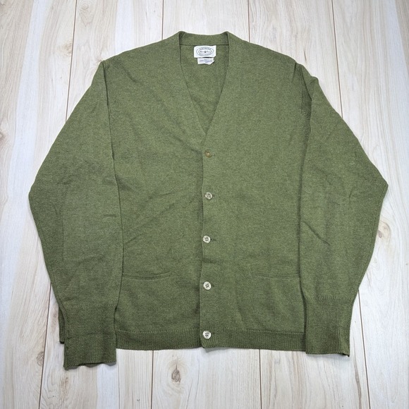 Alan Paine Other - Alan Paine Pure Lambswool Knit Cardigan Mens Size 44 Green Vintage England Made